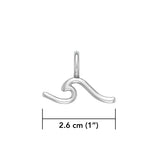 Sterling Silver Wave Charm - DiveSilver Jewelry